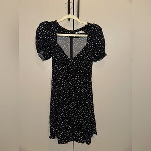 Reformation Black Polka Dot Mini Dress Size 4